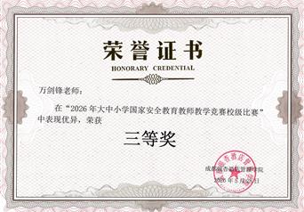 2026年大中小学国家安全教育教师教学竞赛校级比赛三等奖