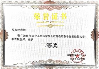 2026年大中小学国家安全教育教师教学竞赛校级比赛二等奖